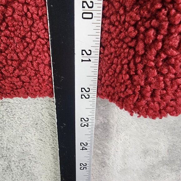 Womens Red American Eagle Sherpa Crop Sweater Crew Neck Long Sleeve Size S - Picture 10 of 11